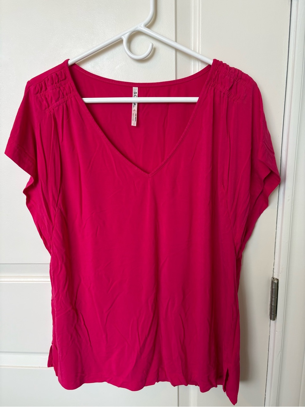 Soma Bright Pink V-Neck Cool Nights Top